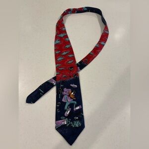 Vintage Looney Tunes Daffy Duck Golf Tie - Red & Navy Cartoon Novelty